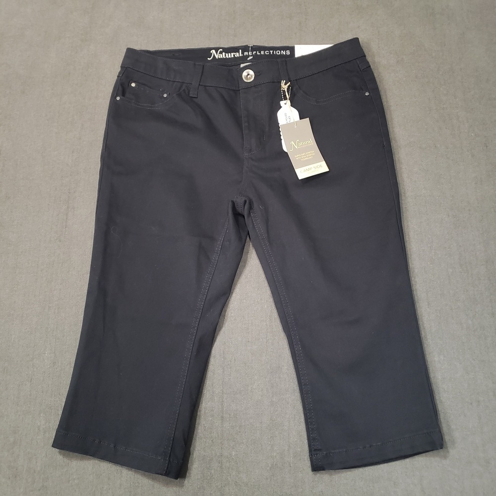 Natural‎ Reflections Camp Side Skimmer Womens 8  Black Stretch Pants